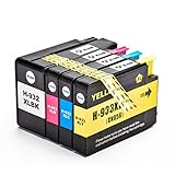 K-Ink Compatible Replacement Cartridges for 932XL 933XL 932 XL 933 XL (1 Black, 1 Cyan, 1 Magenta, 1 Yellow)