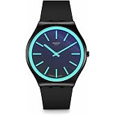 Swatch Skin Irony 42 Unisex Watch Casual Polymer Black Quartz Waterproof Obsidian Shimmer