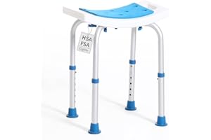 FSA/HSA Eligible Shower Chair for Inside Shower, Shower Stool for Insidetub, Tool-Free Assembly Shower Seat for Bathtub, Shower Bath Chairs for Seniors/Disabled by SOUHEILO