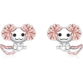 Cute Axolotl Earrings for Women - 925 Sterling Silver Animal Earrings Hypoallergenic Tiny Axolotl Stud Jewelry Funny Gifts for Animal Lovers