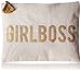 Mud Pie Jute Girl Boss Make Up Bag Carry Case