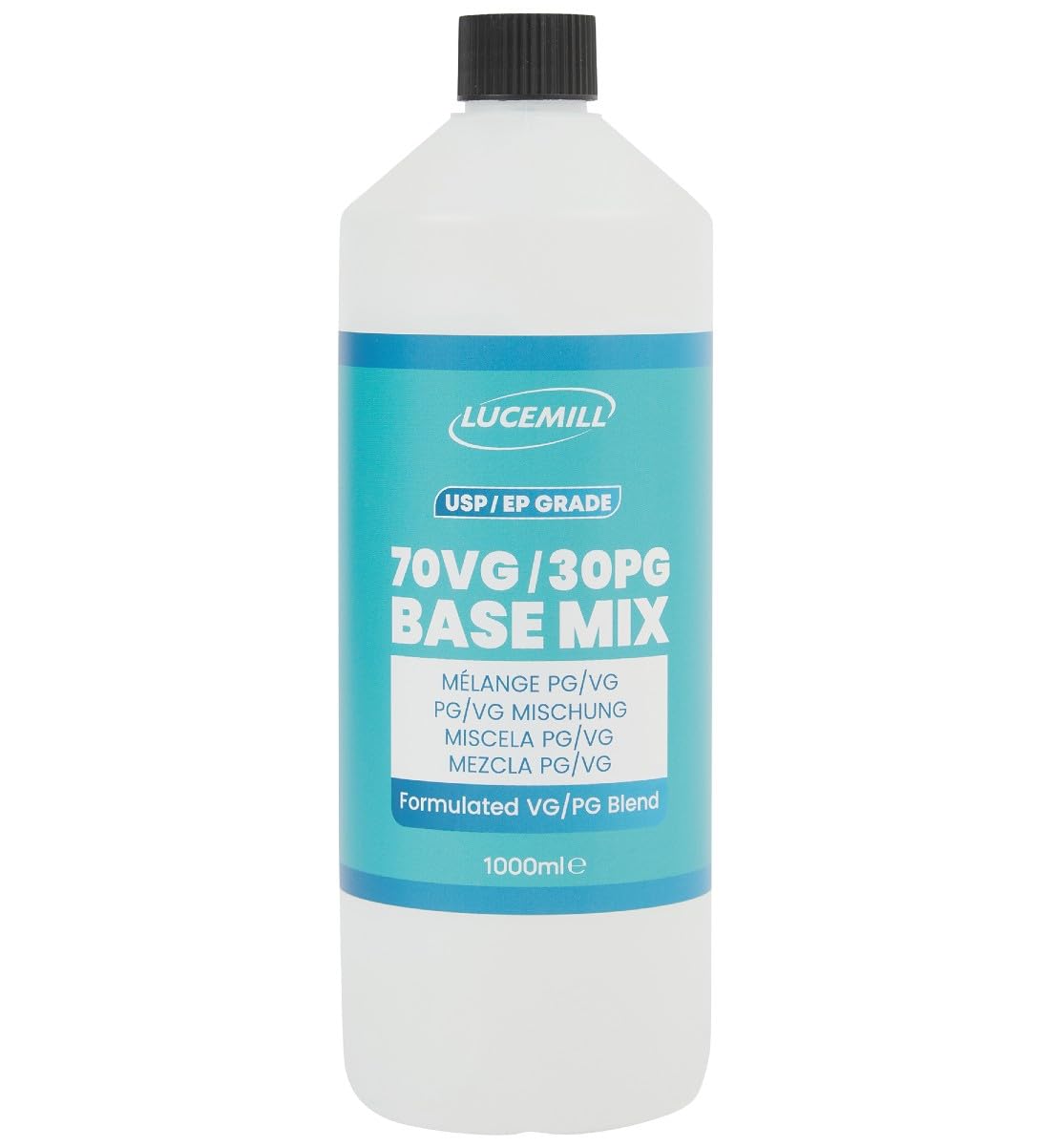Lucemill 70VG/30PG Base Mix | 1 Litre | High Purity USP/EP Grade | Smooth, Balanced 70/30 Glycerine Glycol Blend for Pharmaceutical & Food Applications
