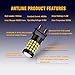 ANTLINE Newest 3157 LED Bulb White (2 Pack), 9-30V Super Bright 1600 Lumens 3156 3057 3056 4057 52-SMD LED Lamps with Projector for Replacement, Work as Back up Reverse Brake Tail Turn Signal Lights
