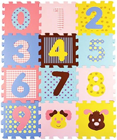 kingball Kids Baby Numbers Puzzles Playmat Foam Mats Set Tiles Floor 12 Piece