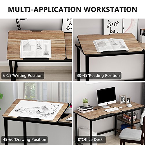 Drafting Table, LITTLE TREE MultiFunction Drawing Table with Adjustable Tiltable Stand Table