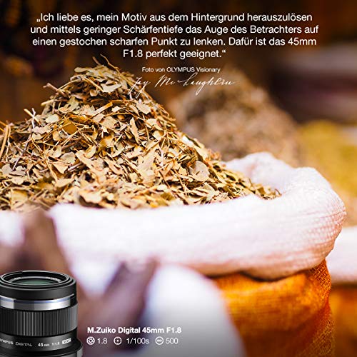 Olympus M.Zuiko Digital 45mm F1.8 Objektiv, lichtstarke Festbrennweite, geeignet für alle MFT-Kameras (Olympus OM-D & PEN Modelle, Panasonic G-Serie), schwarz – Bild 3