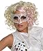 Rubie's Costume Lady Gaga Curly Hair Wig With Pink Streak Blonde One Size