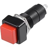 uxcell 10Pcs,12mm Red Momentary Push Button Switch Square Flat Button SPST NO