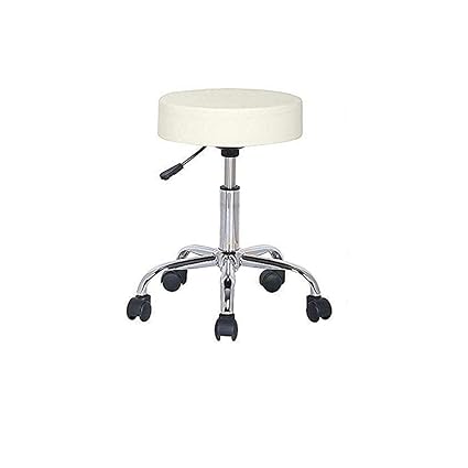 Height-Adjustable Swivel revolving stool with wheels/ Clinic Stool / Hospital stool/ Bar stool/ Salon Chair/ Doctor stool/ Medical stool/ Spa Chair/ Restaurant chair / rotating stool (Off- White) | 12 months warranty by DuraComf