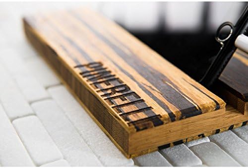 Tablet iPad Phone Stand Men Personalized Dock Charging Station Wood Gift for Her Him Wedding Groomsman Monogram Two Double Slot Tiger Stripe