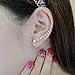 Ear Crawler Earrings - Fashion Stainless Steel CZ Ear Crawlers Climbers - Women Sweep Up Hoop Ear Cuff Pin Vine Wrap Studs Earrings - 7 Stars Cubic Zirconia Crystal Clip On Stud Jewelry with Fish Hook
