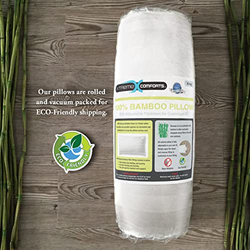 Xtreme Comforts Adjustable Bamboo Pillow King Size Pillows for