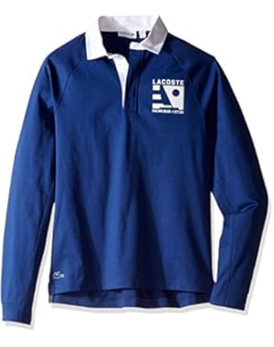 Lacoste Men's Long Sleeve Nautical Branding Rugby