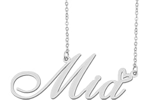 Aoloshow Personalized Heart Name Necklace Gold Custom Any Names Stainless Steel Jewelry for Womens Graduation