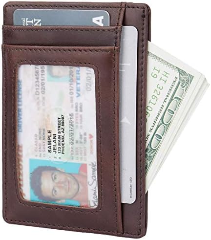 Small RFID Blocking Minimalist Slim Credit Card Holder Pocket Wallets for Men Women