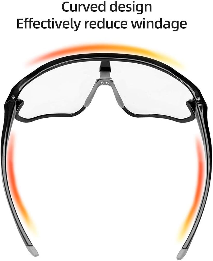 Photochromic Sunglasses for Men Women Bike Glasses 100% UV Protection: Clothing