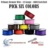 6 Rolls Audiopipe 100 Feet 12 Gauge AWG Ga Primary Remote Power Wire