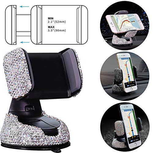 YIDEXIN 15 Pack Bling Car Accessories Set for Women Bling Car Phone Holder Mount, Bling Car Headrest Collars Rings… - Image 2