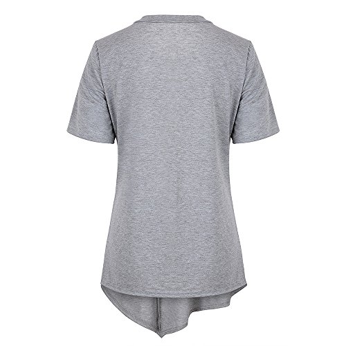 Respctful✿ Women's Striped Floral Batwing Sleeve High Low Hem Loose Blouse Plus Size Tunic top Casual Hem Asymmetric Gray - Thumbnail 3