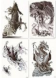 DaLin 4 Sheets Temporary Tattoos, Sickle Death