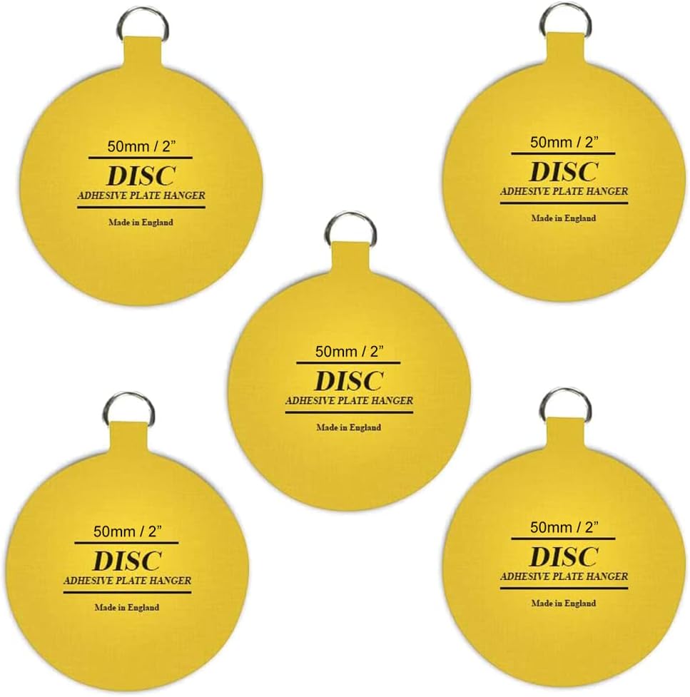 SISI UK 50mm Disc Plate Hangers Self-Adhesive Invisible Wall Hooks for Decor (5