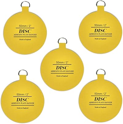 SISI UK 50mm Disc Plate Hangers Self-Adhesive Invisible Wall Hooks for Decor (5