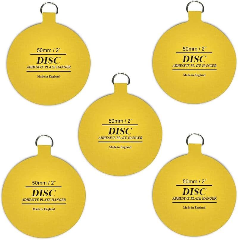 SISI UK 50mm Disc Plate Hangers Self-Adhesive Invisible Wall Hooks for Decor (5