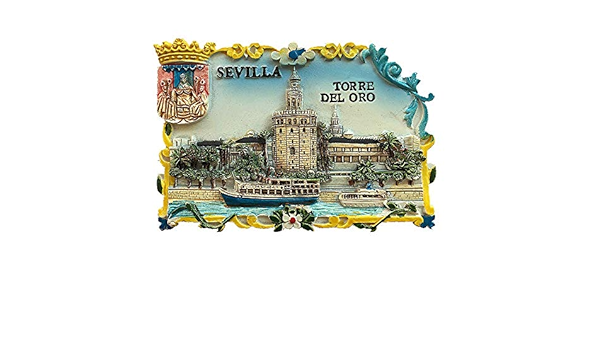 Imán de nevera 3D de la Torre de Oro Sevilla España para ...