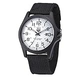Creazy Outdoor Mens Date Stainless Steel Military Sports Analog Quartz Army Wrist Watch (White)
