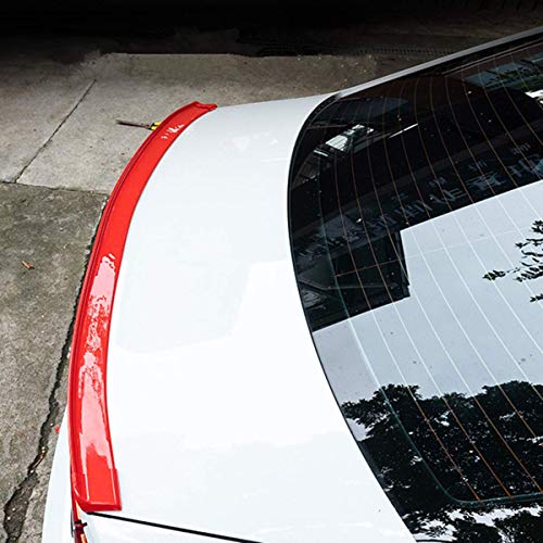 COOL·CAR 4.9ft (150cm) Universal Glossy red Trunk Spoiler Lip Kit Car Rear Spoiler Exterior Rear Spoiler Kit Universal Fits for Most Cars Punch-Free Installation (Bright red )