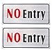 2-Pack of No Entry Signs - No Trespass Signs, Private Property Signs, Self Adhesive, Aluminum Privacy Signs for Office, Business and Home Use, Silver - 7.8 x 3.6 Inches