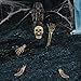 Yosager Skeleton Stakes Realistic Skull and Arms Legs Halloween Yard Stakes, Indoor Outdoor Graveyard Lawn Decorations, Set of 5 Life Size