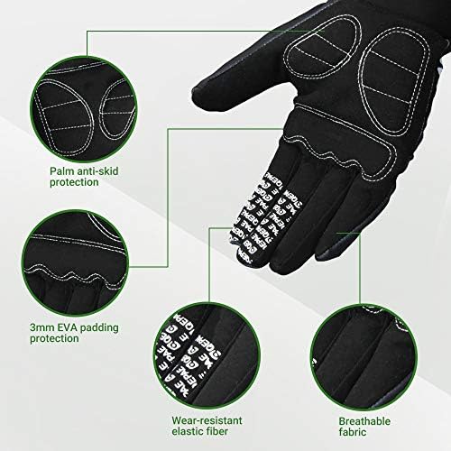 LERWAY VTT Vélo Plein Doigt Gants de Vélo Chaud Moto Sports de Plein Air Vélo Monster Gants Squelette (Taille M)