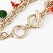 ELEARD Xmas Bracelet Snowflake Pedants Beads Charms Adjustable Bangle Bracelet Gold
