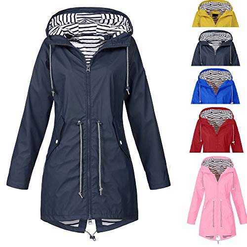 NIUQI Winter Women Autumn Casual Daily Coats Women Solid Rain Jacket Outdoor Plus Waterproof Hooded Raincoat Windproof