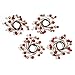 Decorative Taper Candle Rings, Red and Gold Berries, Set of 4, Versatile Holiday Centerpiece - for Weddings, Parties and Home Decor