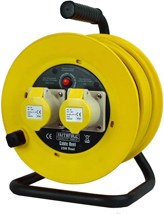 Faithful Cable Reel 25M C13A 110V (2.5MM CABLE), Colourful, 25 m 110 V 2.5 mm Cable