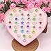 Fineder 36pcs Colorful Rhinestone Gem Rings in Box, Adjustable Little Girl Jewel Rings in Box Children Kids Little Girl Gift, Girl Pretend Play and Dress up Rings