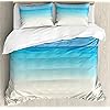 Ambesonne Ocean Duvet Cover Set, Paradise Coast in Tropical Caribbean Sea Sky View Beach House Theme, Decorative 3 Piece… 51kqGvUhM2L. SS100