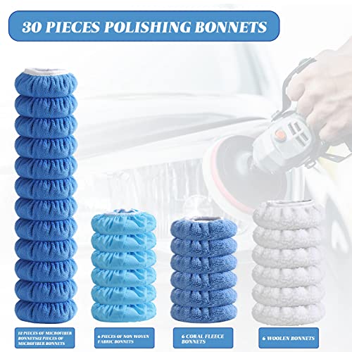 30 Pcs Orbital Buffer 56 Inch Waxers Set Car Polisher