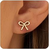 VRIUA Bow Earrings for Women 14K Gold/Silver Plated Bow Earrings Dainty Jewelry Gift for Her