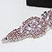 Bridal Applique Rhinestone Trim for Women Dress Belt- Princess Pink