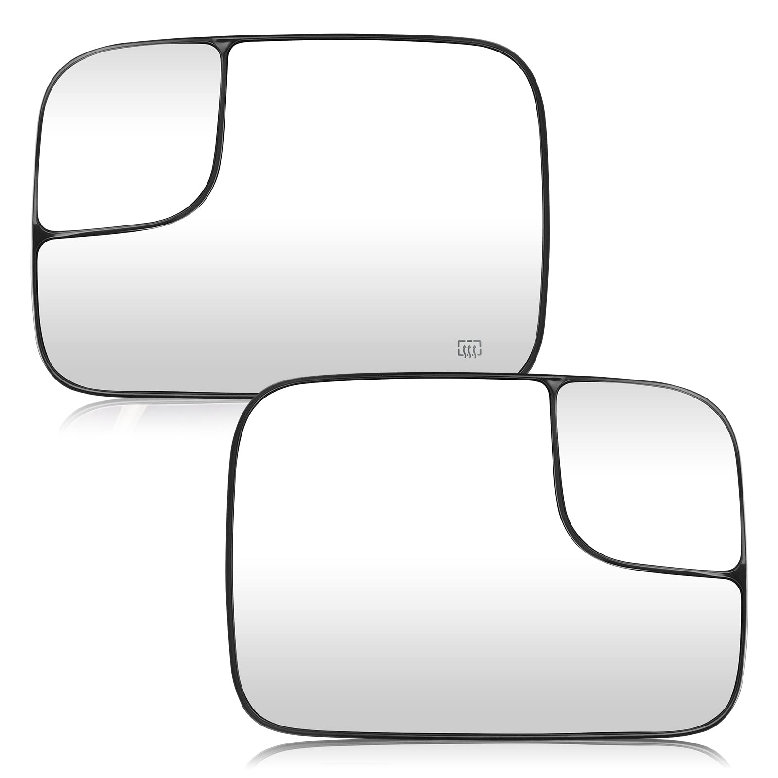 Photo 1 of Exterior Mirror Glass for 2005-2008 Dodge Ram 1500 2500 3500 Drive Side Mirror Glasses Replacement 5161011AA 5191035AA (CH1324121) Heated Mirror Glass Left+Right Side