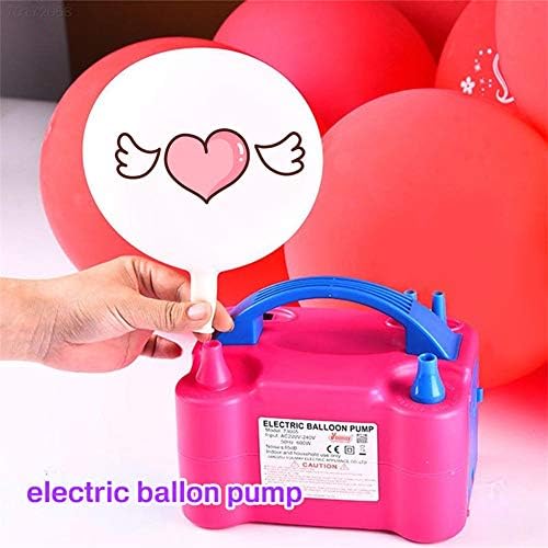 GULEHAY Electric Balloon Pump,Portable Electric Balloon Inflator Pump Two Nozzle High Power Air Blower for Balloon Arch, Balloon Column Stand, and Balloon Decoration