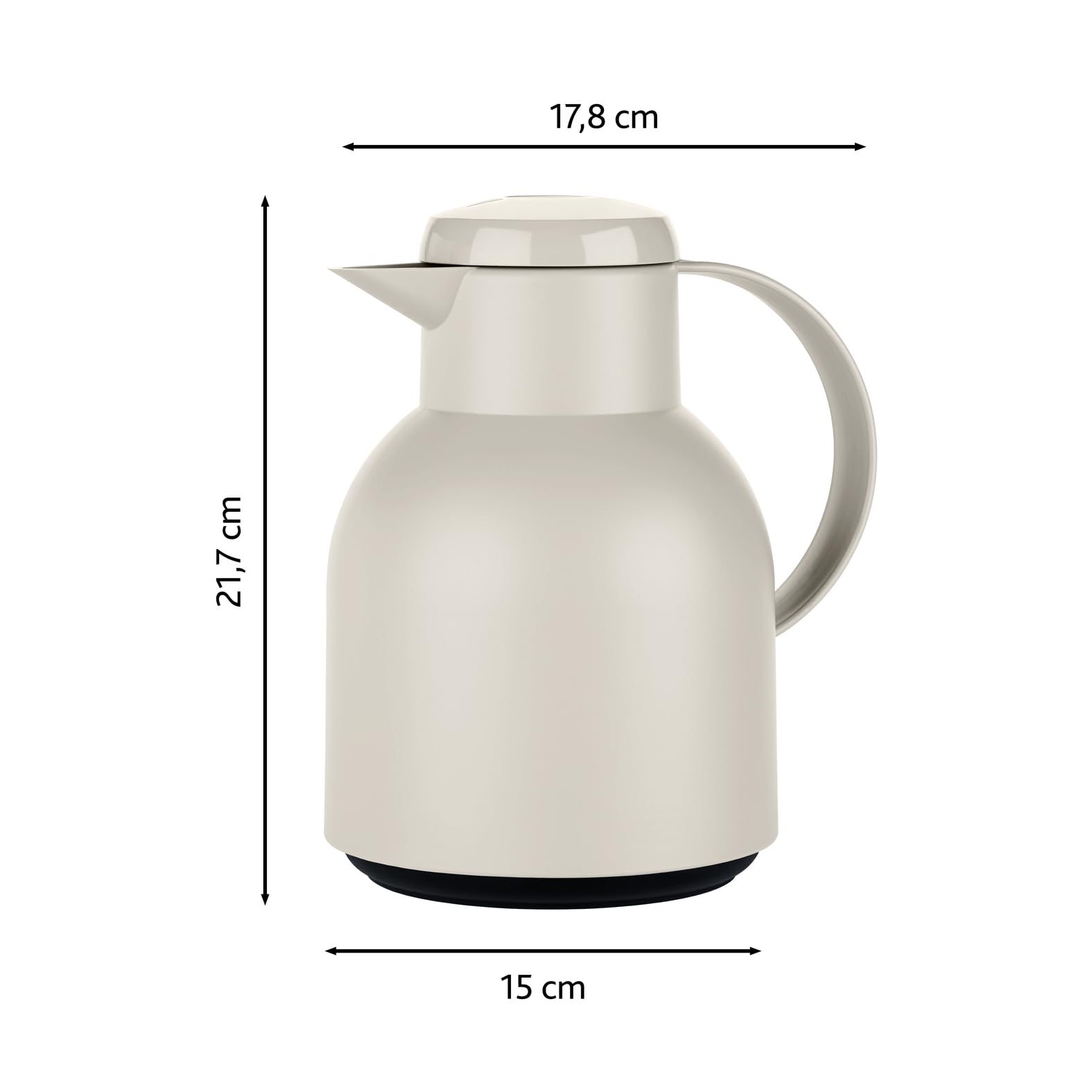 Emsa Samba Isolierkanne F40104 | 1 Liter | Quick Press Verschluss | 100% dicht | 12h heiß, 24h kalt | Puder Grau 6
