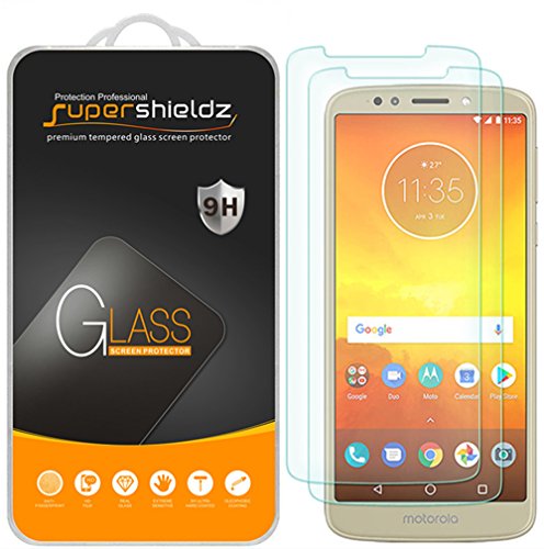 [2-Pack] Supershieldz for Motorola (Moto E5) Tempered Glass Screen Protector, Anti-Scratch, Bubble Free, Lifetime Replacement
