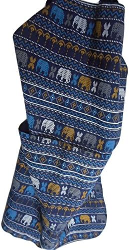 Urairak Stripe Elephant Bib Apron with Pockets, 34-1/4-Inch Length by 27-Inch Width, Dark Blue