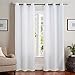 Vangao White Waffle Curtains 84 Inch Long 2 Panels for Living Room Bedroom Plaid Weave Textured Grommet Top Privacy Window Drapes