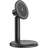 Mag Safe Charger Stand for iPhone 17/Air/16/15/14/13/12,15W Fast Charging | Magnetic Wireless Charger Compatible with MagSafe Suitable for Desk or Bedside (No Adapter/Angle Fixed)