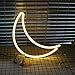 DELICORE Decorative LED Moon Shaped Neon Night Light with Warm White Lamp-Neon Night Light Operated by Battery/USB for Children's Room Party Christmas Wedding Decoration